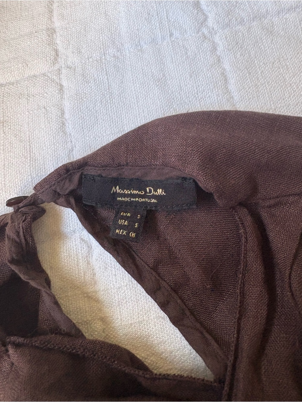 Mossimo Dutti 100% Linen Chocolate Brown Wrap Top Women’s SMALL - Picture 5 of 7